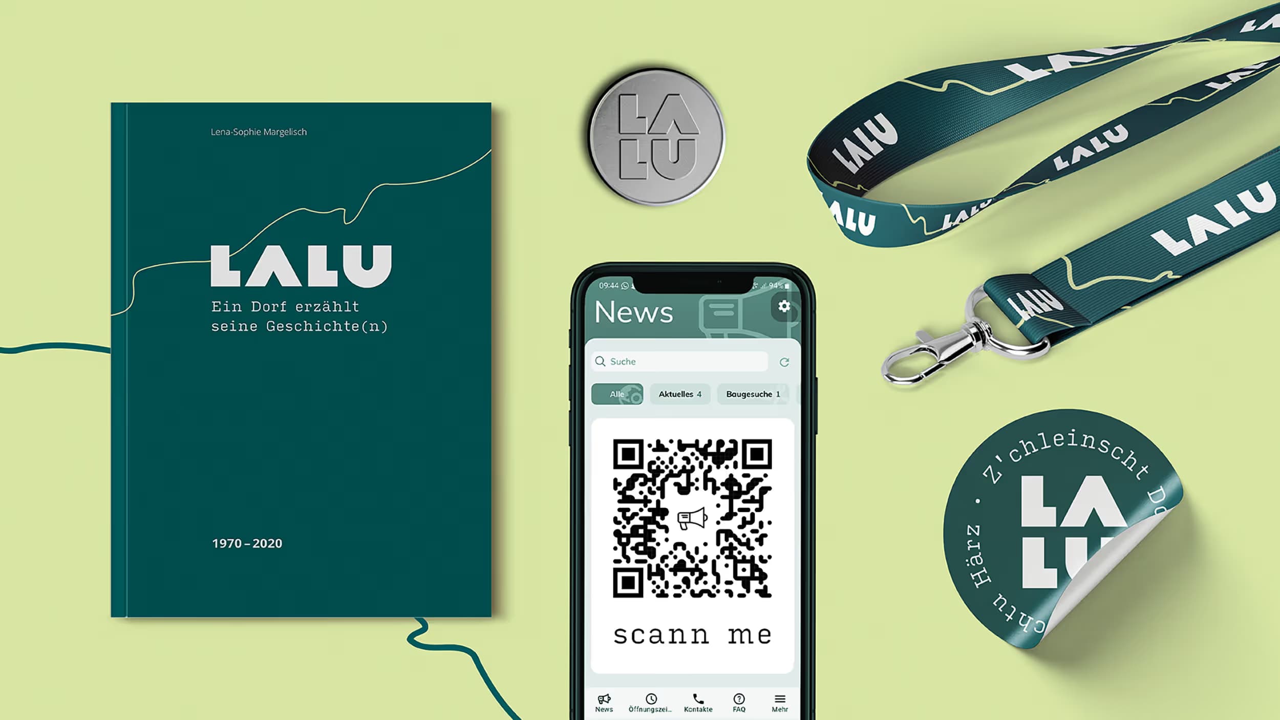 Gemeinde Lalden – Branding, UX/UI & Merchandising Block 3