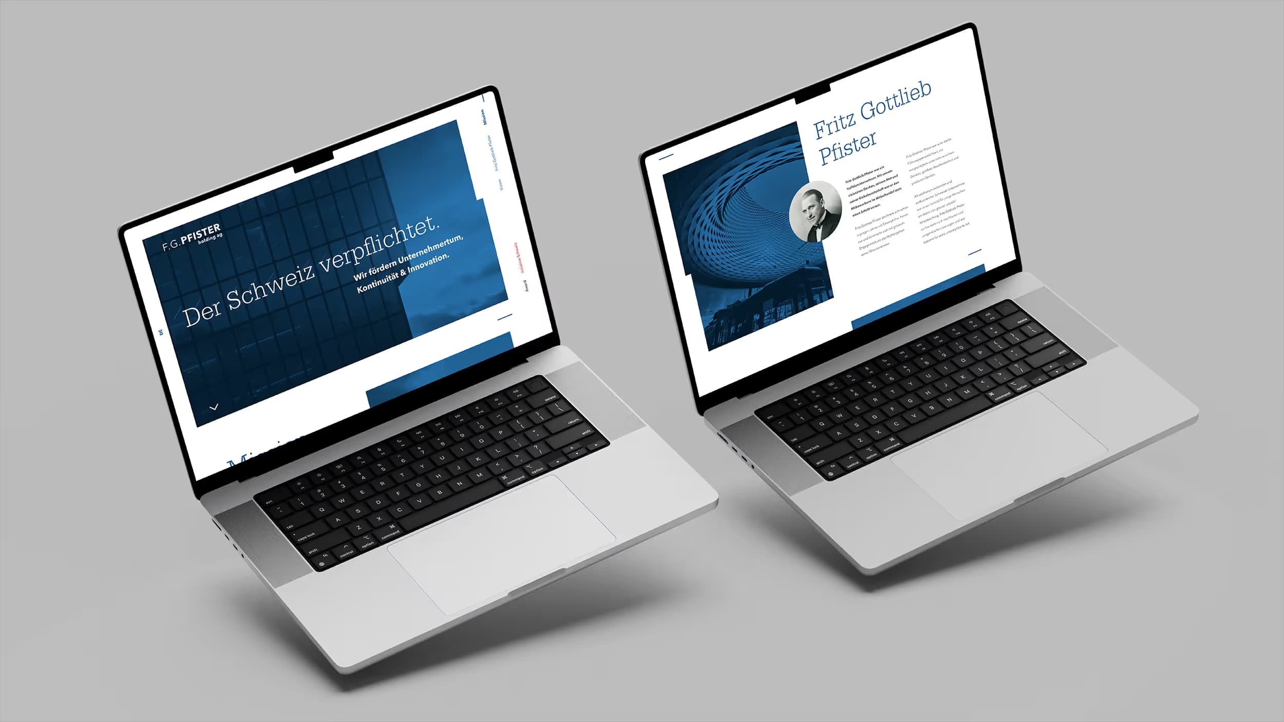 F.G. Pfister Holding AG – Branding, Subbrands & Website Block 1