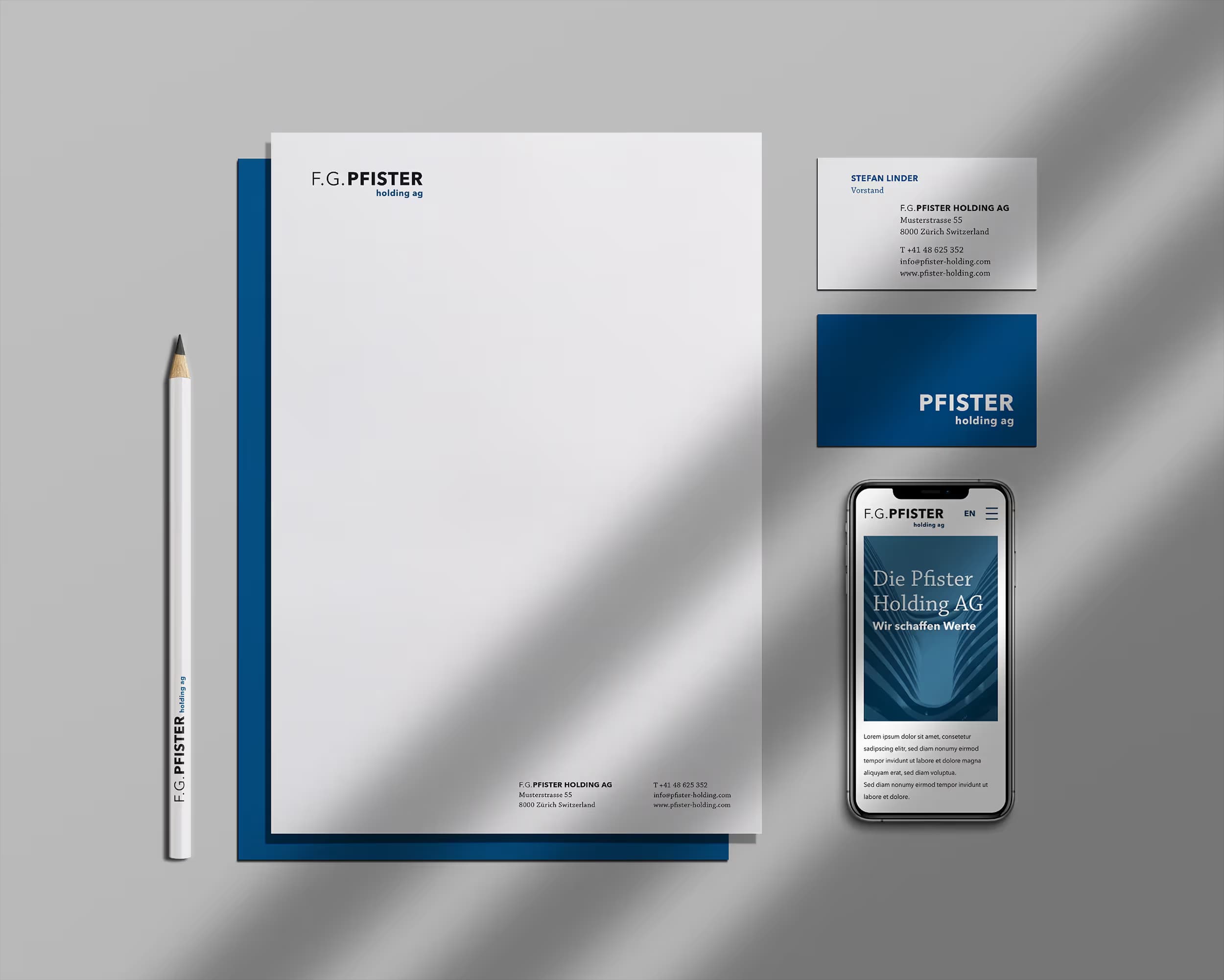 F.G. Pfister Holding AG – Branding, Subbrands & Website Block 2